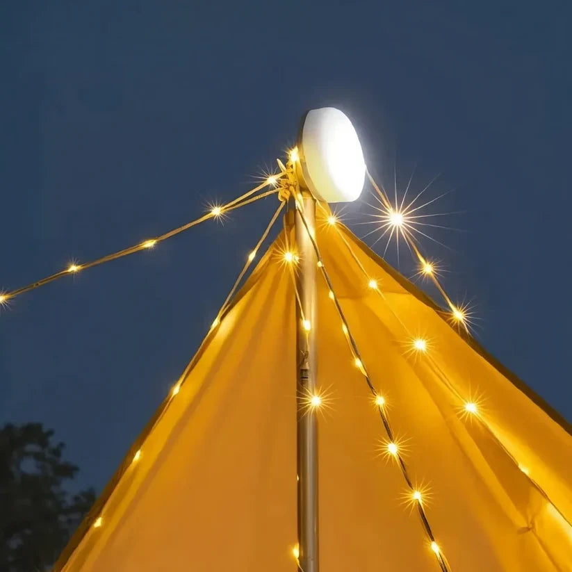 Kraftig LED campinglampe med langvarigt batteri