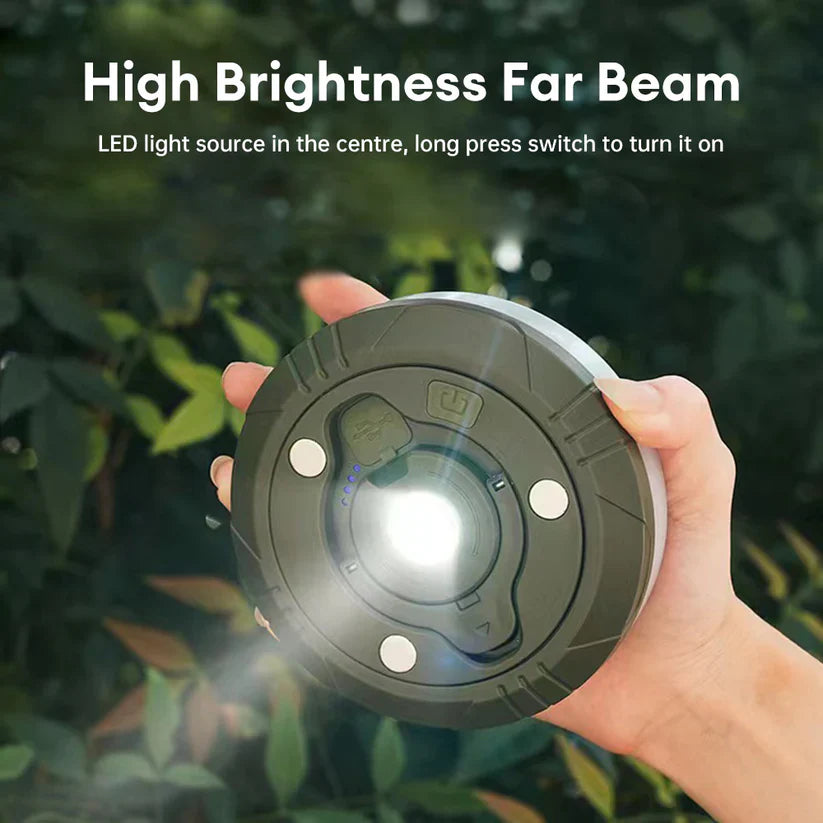 Kraftig LED campinglampe med langvarigt batteri